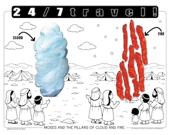 Moses und die Säulen Snack Malseite - Bibelgeschichte Aktivität (digitaler Download)