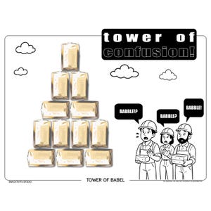 Tower of Babel SNACKTIVITY! Printable Bible Coloring Page for Kids - Just Add SNACKS!!