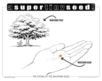 Die Senfkorn-SNACKTIVITY! Druckbare Bibel Malseite für Kinder - Füge einfach SNACKS hinzu !!