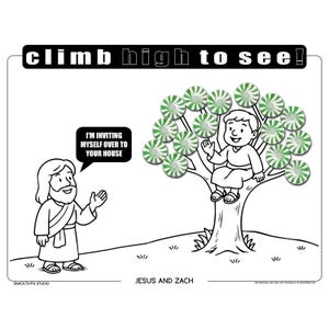 Jesus and Zacchaeus SNACKTIVITY! Printable Bible Coloring Page for Kids - Just Add SNACKS!!