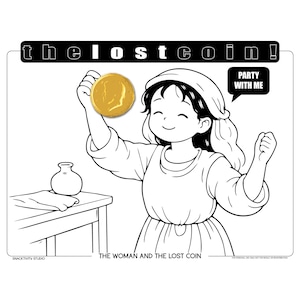 The Lost Coin SNACKTIVITY! Printable Bible Coloring Page for Kids - Just Add SNACKS!!