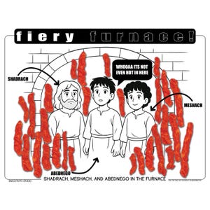 Fiery Furnace SNACKTIVITY! Printable Bible Coloring Page for Kids - Just Add SNACKS!!