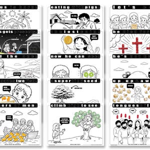 New Testament Bible Coloring Pages – Kids SNACKTIVITY! Printable Christian Art (Bundle)