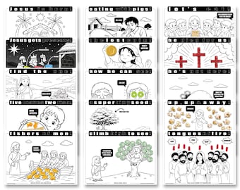 Neues Testamente Bibel Ausmalbilder - Kids SNACKTIVITY! Druckbare christliche Kunst (Set)