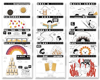 Altes Testament Ausmalbilder - SNACKTIVITY für Kinder! Druckbares Bundle