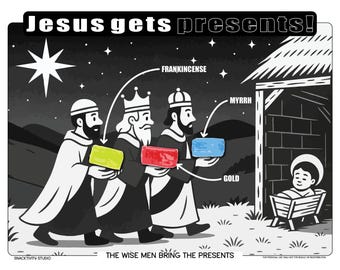 Weise Männer SNACKTIVITY! Druckbare Bibel Malseite für Kinder - Füge einfach SNACKS hinzu !!