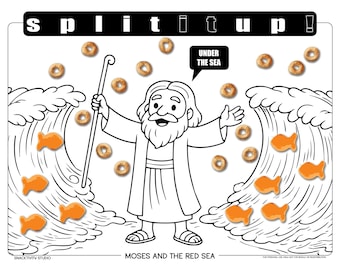Moses und die SNACKTIVITY des Roten Meeres! Druckbare Bibel Malseite für Kinder - Füge einfach SNACKS hinzu !!