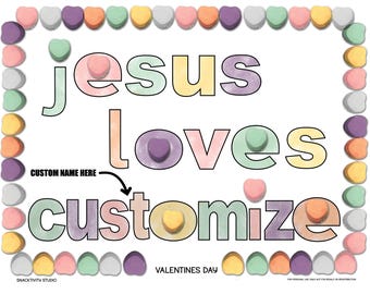 Personalisierte Valentinstag Snack Malseite | Kinderaktivität (PDF Download)