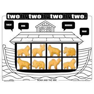 Noah's Ark SNACKTIVITY! Printable Bible Coloring Page for Kids - Just Add SNACKS!!