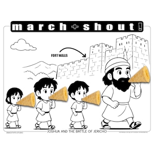 Joshua and Jericho Snacktivity – Bible Story Coloring Page (Digital Download)