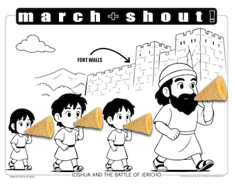 Joshua und Jericho Snacktivity - Bibelgeschichte Ausmalseite (Digitaler Download)