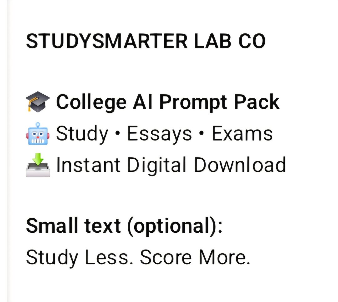 College AI Prompt Pack for Students | Chatgpt Study, Essay & Exam ...
