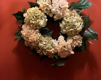 Corona de hortensias Soft Blush Elegance