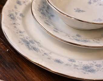 Johann Haviland Blue Garland China | Vintage Bavaria Germany Plates, Bowls & Saucers