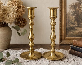 Vintage Brass Candlestick Pair