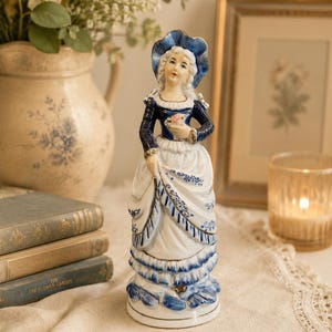 Blue White Porcelain Figurine - Etsy