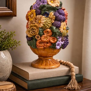 Vintage Holland Mold Ceramic Floral Topiary Centerpiece