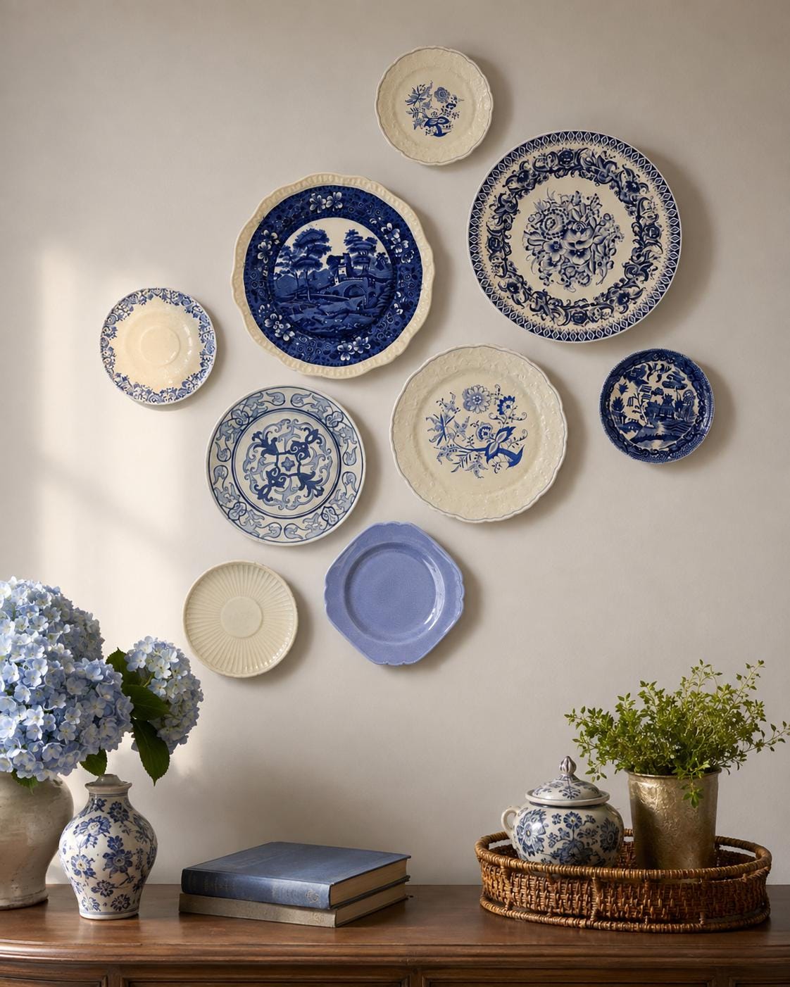 Blue Vintage Plate Collection - Etsy