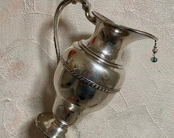 Upcycled VTG Silverware Silver Spoons Jewellery Wind Chimes, Silver Plated, Glass beads Crystals Garden Art Emerald Rain Drops Hummingbird