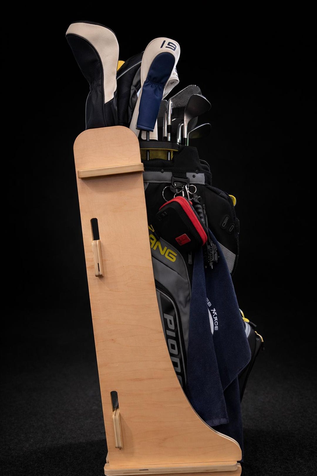 Genhel Simulation Rack Golf Bag Storage Rack for Simulator and Driving Range, Garage Organizer ...