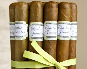 16 Wedding Cigar Bands - Custom Printed Labels - Leafy Crest