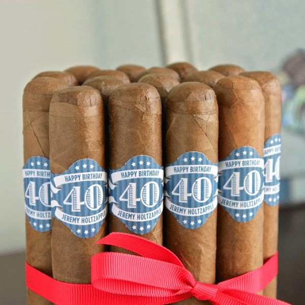 Regal Scrolls Birthday Cigar Bands - 16 Custom Printed Cigar Labels