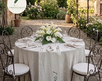 Custom Fabric Table Runner – Minimalist Wedding Event Decor, Old Money