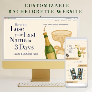 How to Lose a Your Last Name in 3 Days Bachelorette Website | Weekend Details and Schedule | Canva Template Website