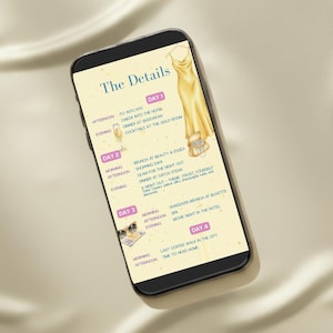 How to Lose Your Last Name in _ Days Bachelorette Itinerary or Invite PHONE VERSION - Editable Canva Template | Frost Yourself Theme