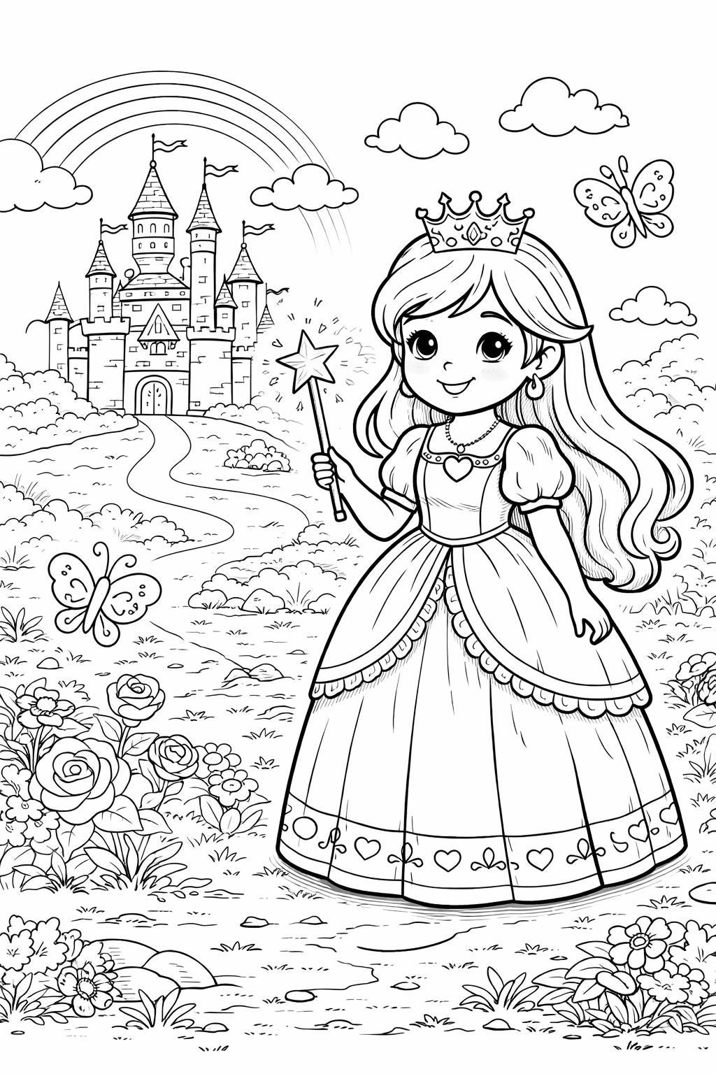 Princess Coloring Sheet! - Etsy
