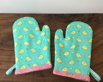 Ready to ship, Kids EASTER play oven mitt, kitchen, creative, potholder, toddler, child, baking, cooking, chef, basket filler, baby chick