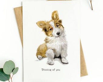 Greeting Card - Corgi - Thinking of you