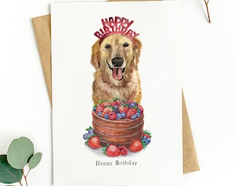 Greeting Card - Golden Retriever - Happy Birthday (3)