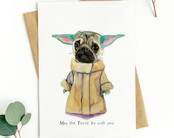 Greeting Card - Star Wars (Yoda) - Pug