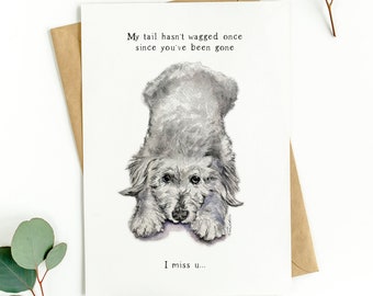 Greeting Card - Poodle - I miss u