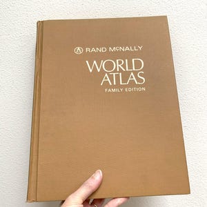 LARGE Hardcover World Atlas Family Edition, Rand McNally 70-654255, Maps Heavy Big Coffee Table Buch, Ephemera Scrap Book Junk Journal Paper