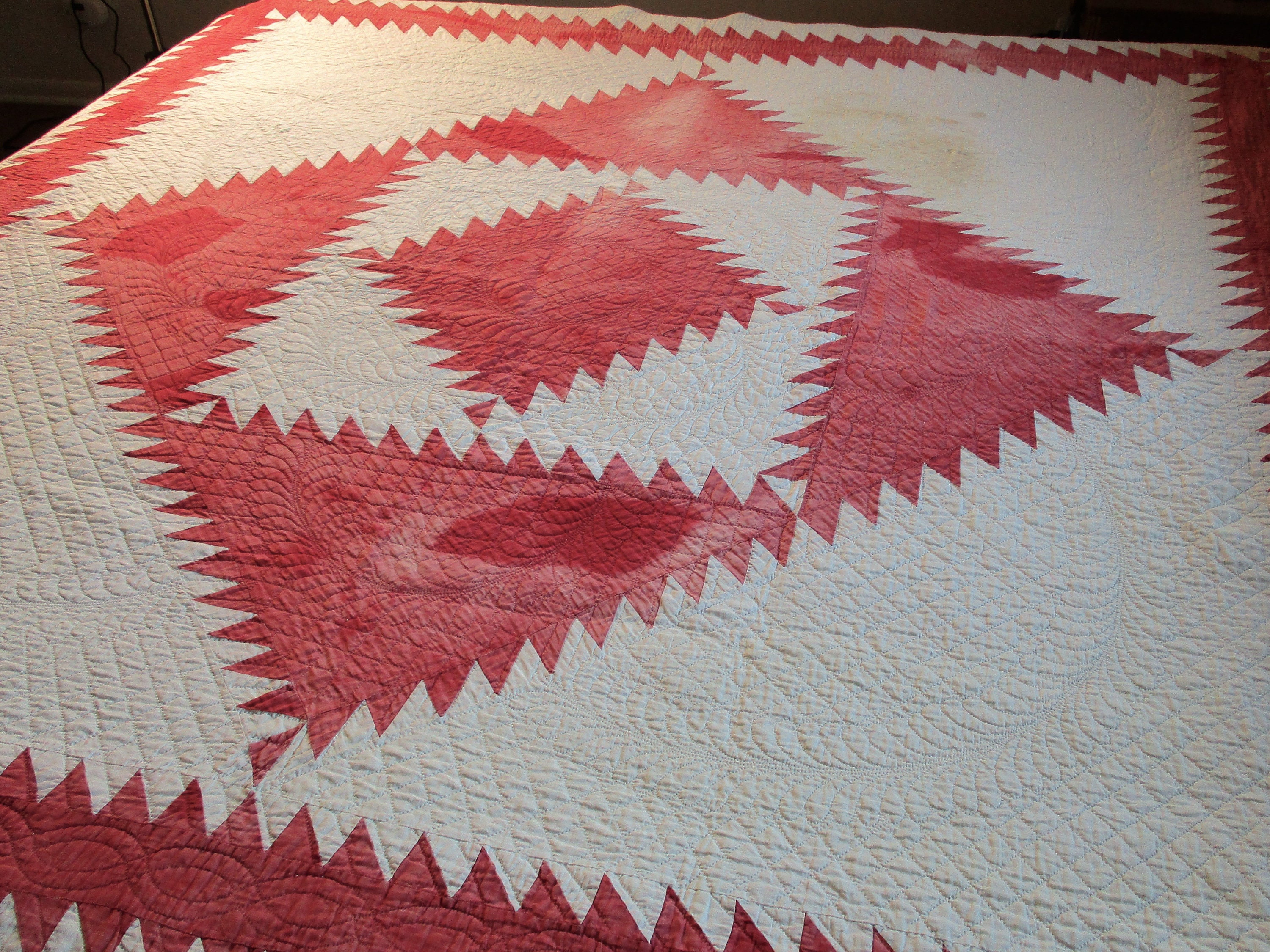 Antique Quilted Coverlet Queen Bedwall Art Hanging 80 Etsy