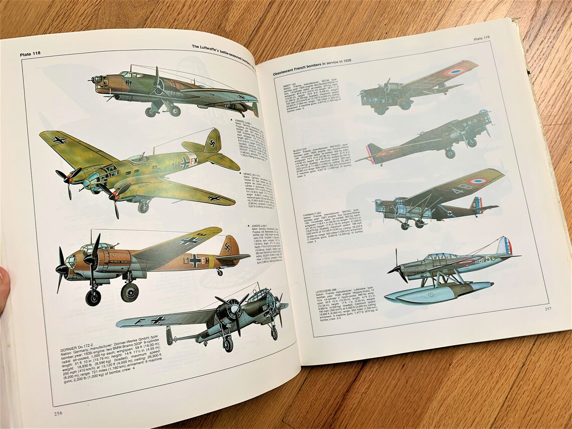 Airplane Coffee Table Book Military Aircraft Rand McNally Etsy