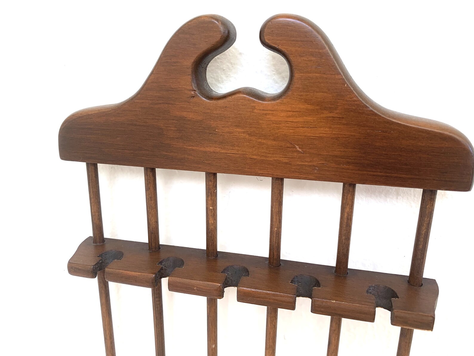 Vintage Spoon Rack Holder 10 Souvenir Spoons Wooden Display Etsy