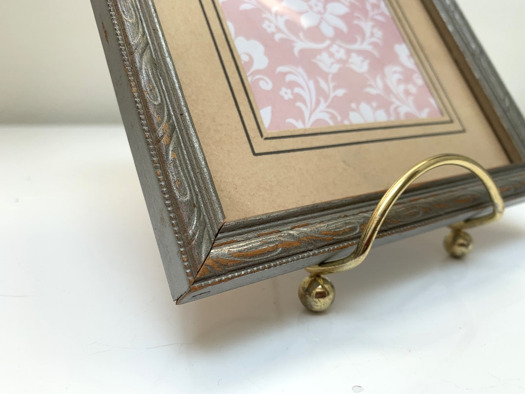 5 by 7 Frame Antique Wooden Picture Frame, Vintage Silver Painted ...
