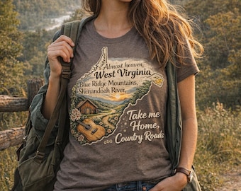 West Virginia Country Roads Graphic Tee | Blue Ridge Mountains, Shenandoah River (Digital Download)