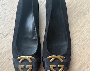 Gucci Marmont Black Suede Flats, New, Unworn, Size EU 37