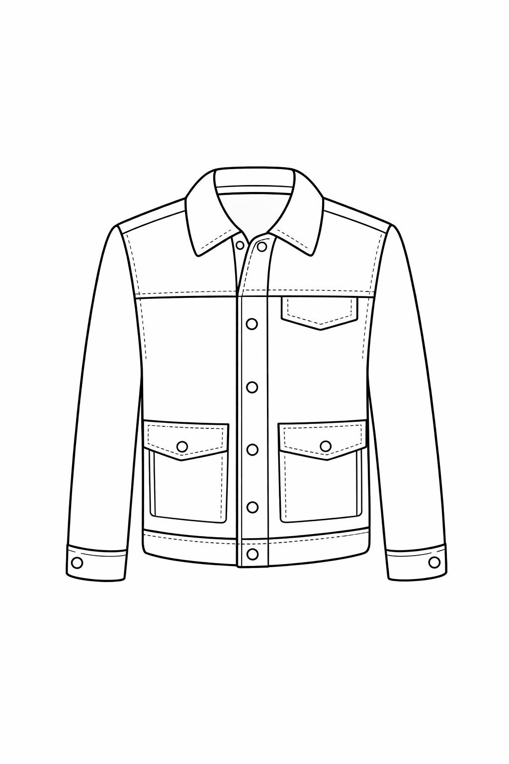 Jacket Colouring Page – Neuroaffirming Printable Line Art - Etsy