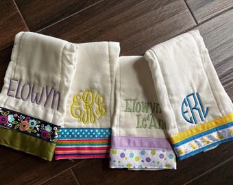 Personalized Embroidered Burp Cloth, Baby Shower Gift