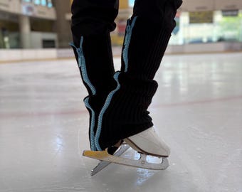 Scaldamuscoli scintillanti con cerniera per pattinaggio sul ghiaccio, danza e allenamenti di squadra.