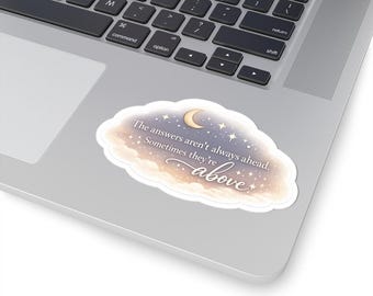 Celestial Moon Stars Vinyl Sticker, Spiritual Quote Decal