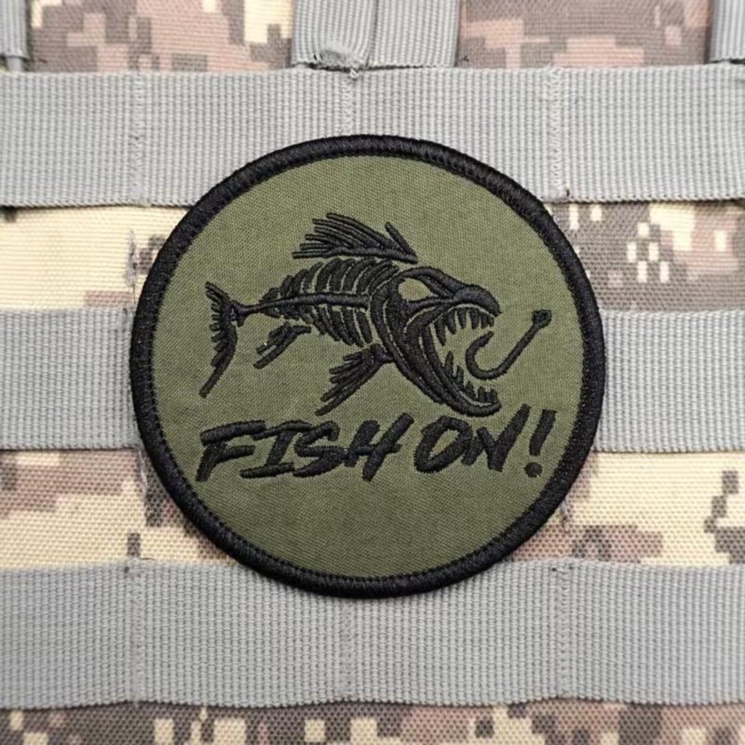 A FISH ON Fishing Embroidery Cloth Patch - Etsy