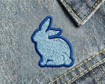 Patch thermocollant lapin de Pâques - appliques de broderie lapin dessin animé mignon pour pulls et sacs fourre-tout