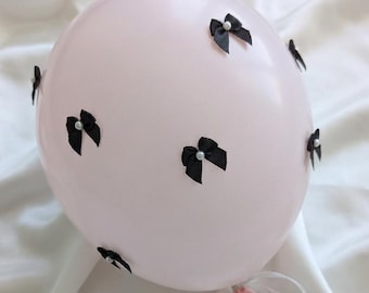 5x ballons arc | Couquettes Blush avec perles et noeuds | Ballons macaron pastel roses et or pour fête d'anniversaire, décoration de baby shower