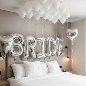 Silver BRIDE Balloon Set | Bachelorette Party Decorations
